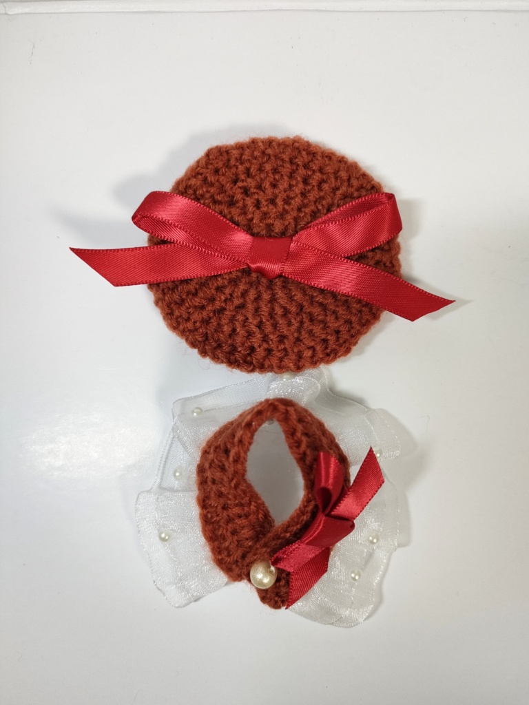 10cmぬい服 サテンリボンケープ&ベレーセット【第2弾】