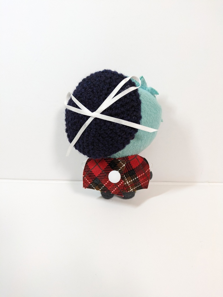 10cmぬい服 フリルチェックブラウス&リボンベレーセット