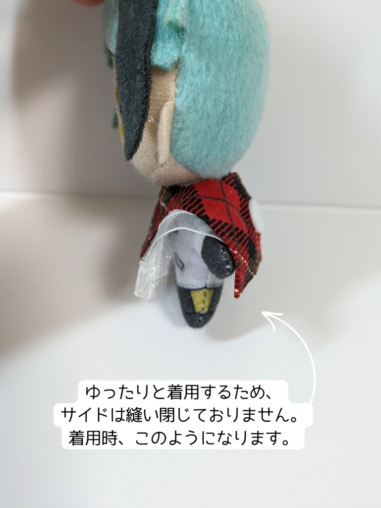 10cmぬい服 フリルチェックブラウス