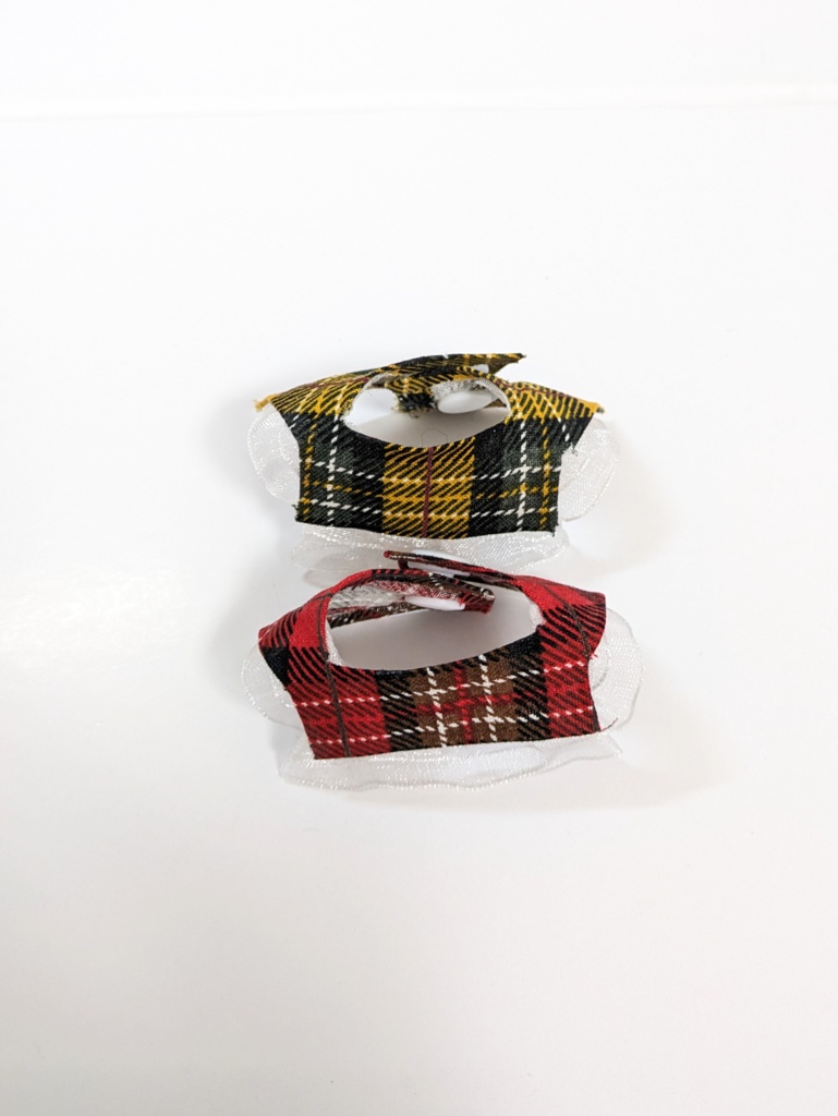 10cmぬい服 フリルチェックブラウス