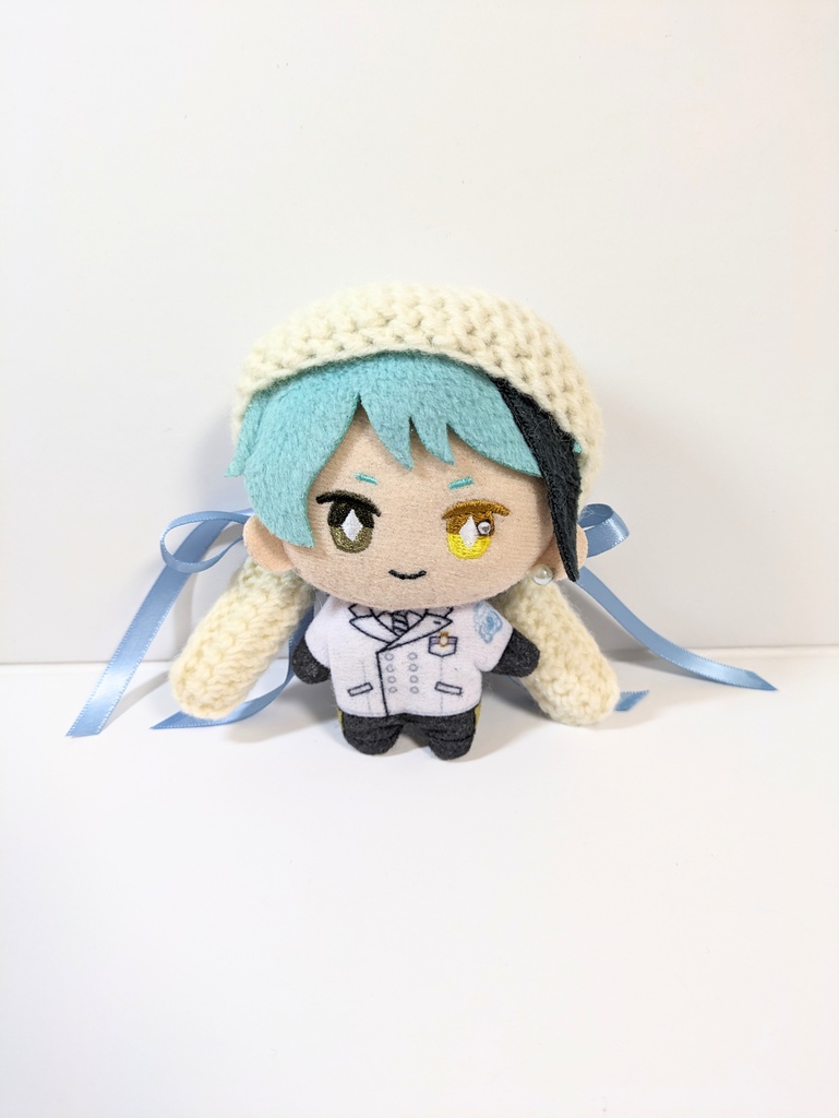 10cmぬい服 リボン付きけも耳ベレー うさぎ