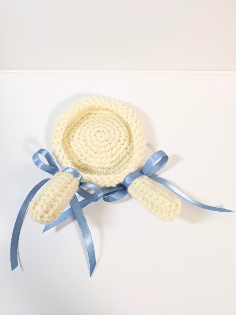 10cmぬい服 リボン付きけも耳ベレー うさぎ