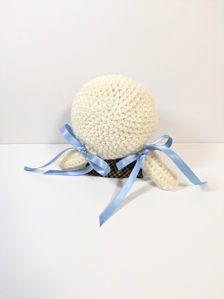 10cmぬい服 リボン付きけも耳ベレー うさぎ