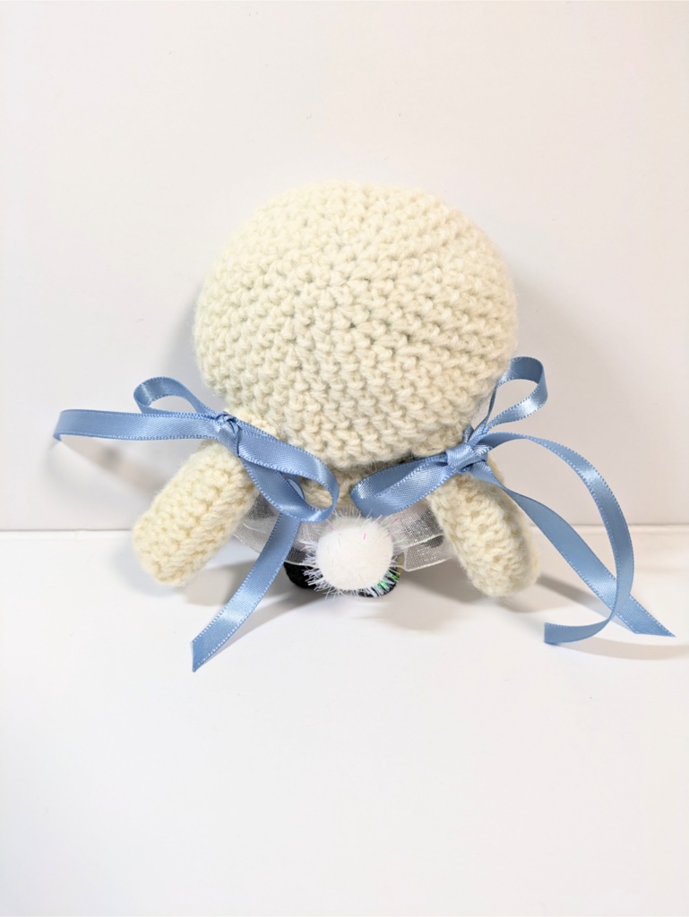 10cmぬい服 リボン付きけも耳ベレー&ケープセット うさぎ