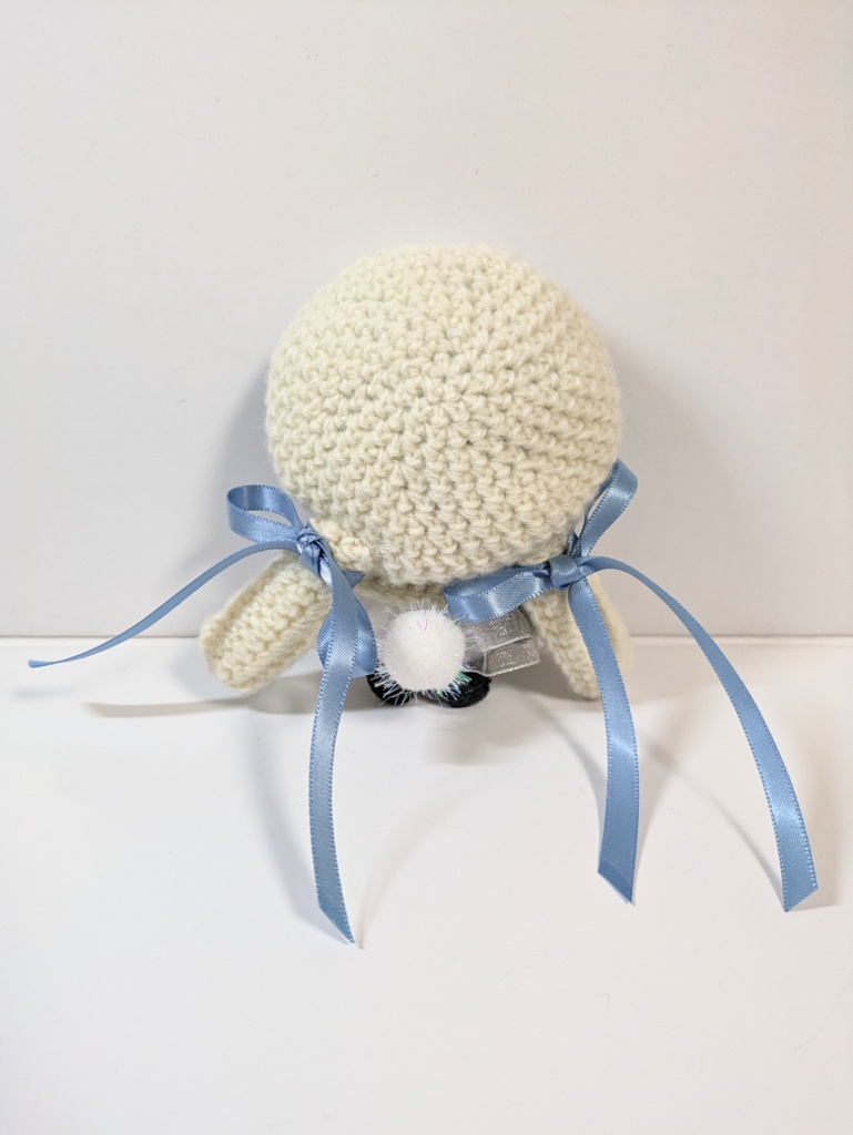 10cmぬい服 リボン付きけも耳ベレー&ケープセット うさぎ