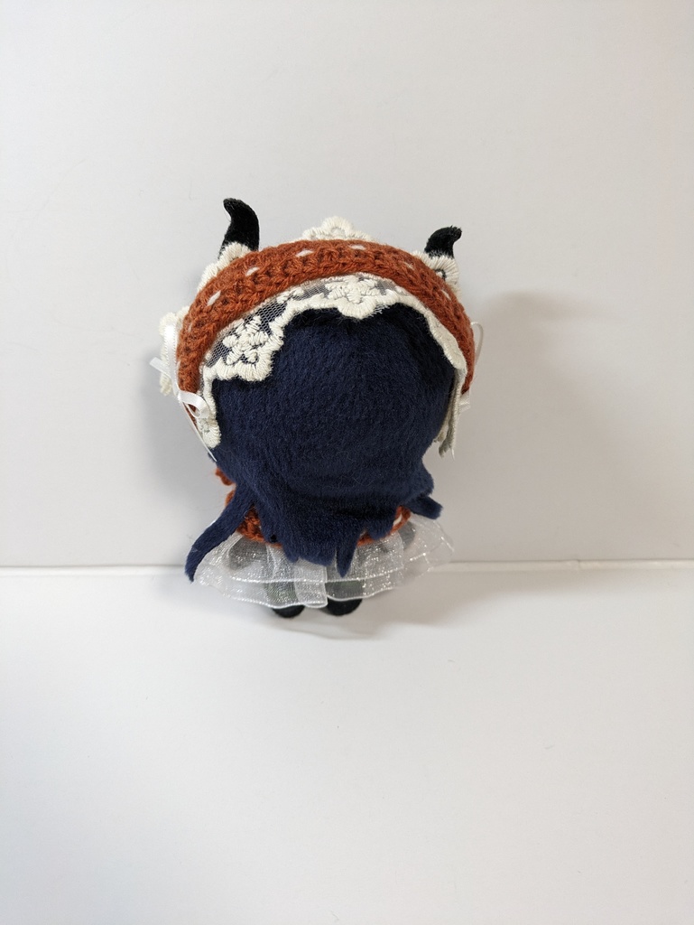 ぬい服10cm ニットヘッドドレス&ケープセット 『チュールレース・オレンジブラウン』