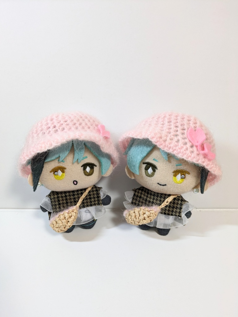 ぬい服10cm さくらハット&かごバッグセット