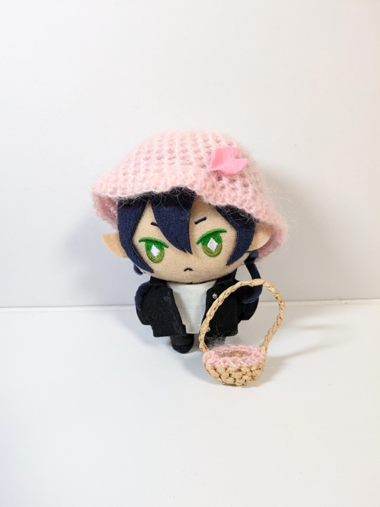 ぬい服10cm さくらハット&かごバッグセット