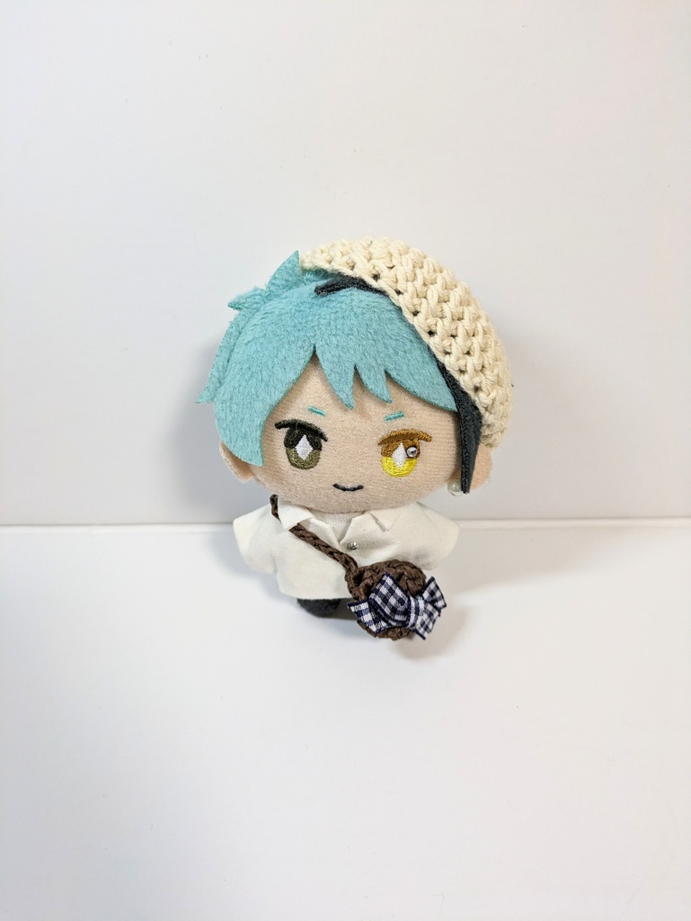 ぬい服10cm お揃いリボンベレー&かごバッグセット ネイビーver.
