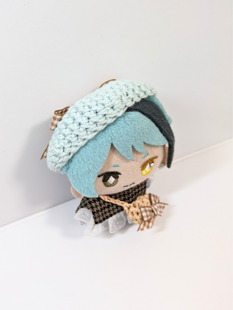 ぬい服10cm お揃いリボンベレー&かごバッグセット コーヒーブラウンver.