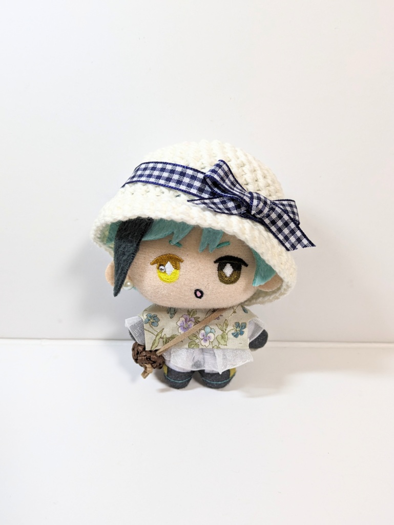 ぬい服10cm お出かけコーデセット『パープルフラワー』