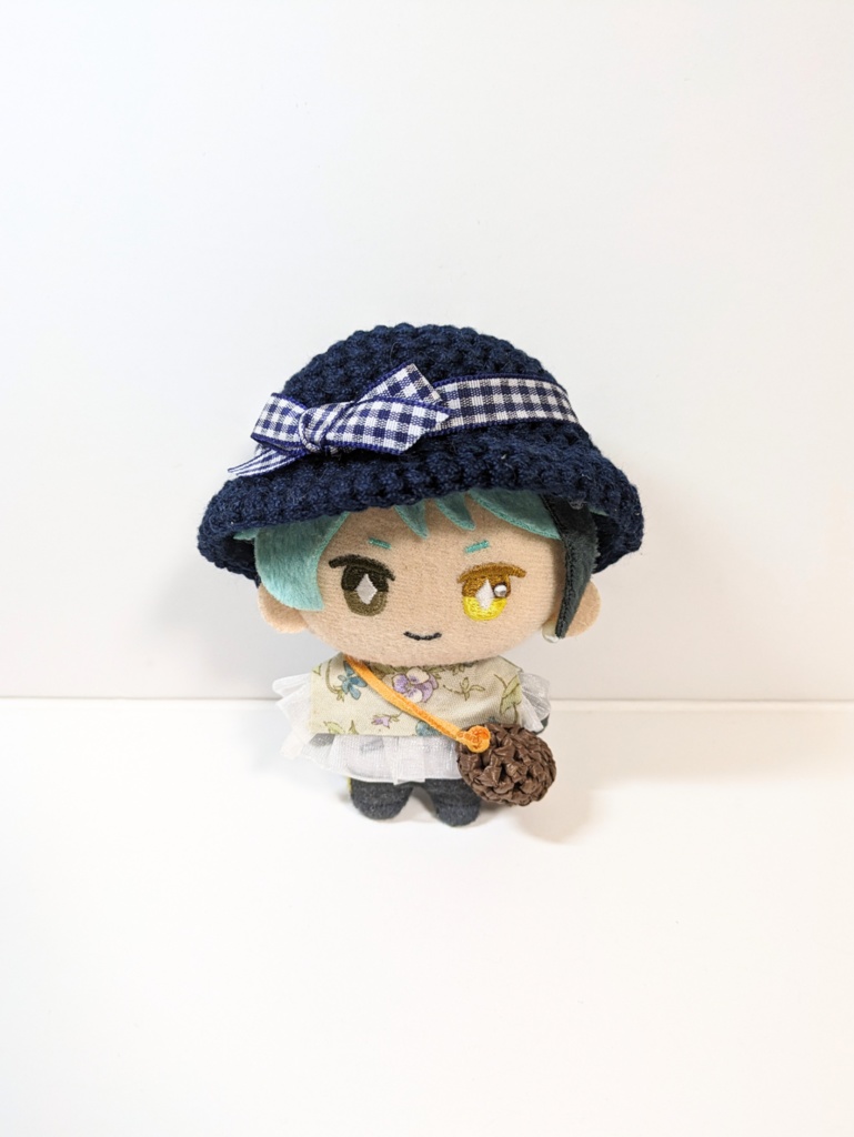 ぬい服10cm お出かけコーデセット『パープルフラワー』