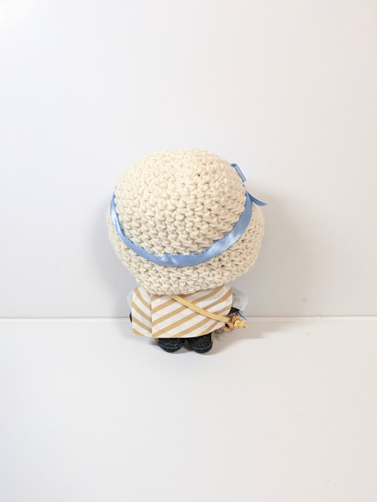 ぬい服10cm お出かけコーデセット『水色×サテン』