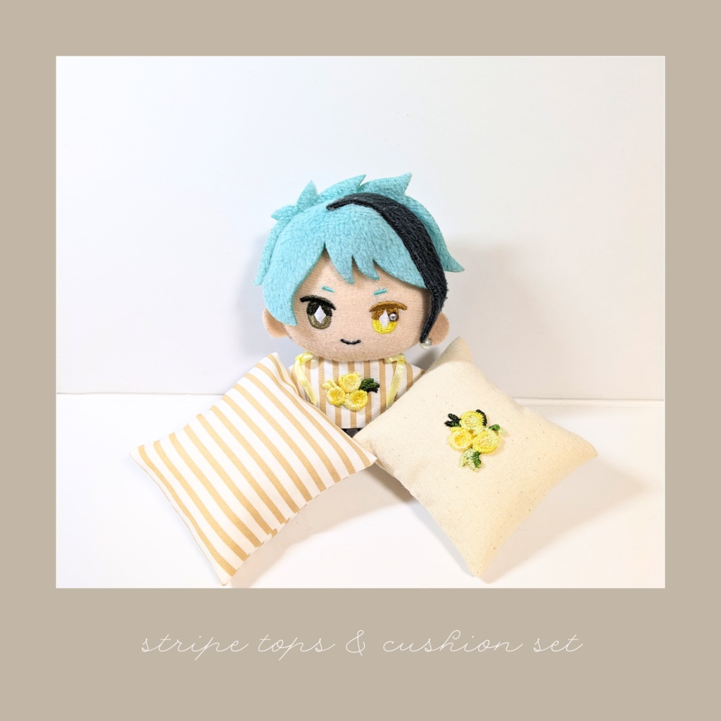 10cmぬい用 ストライプトップス&クッションセット