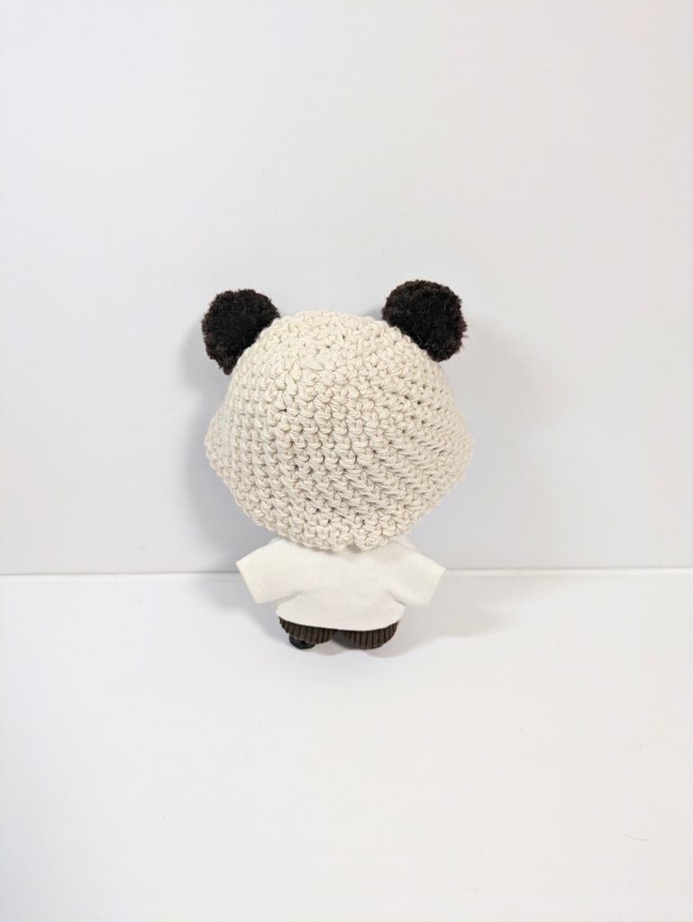 ぬい服10cm ぽんぽん耳のくまさんコットンハット『くま・ぱんだ』