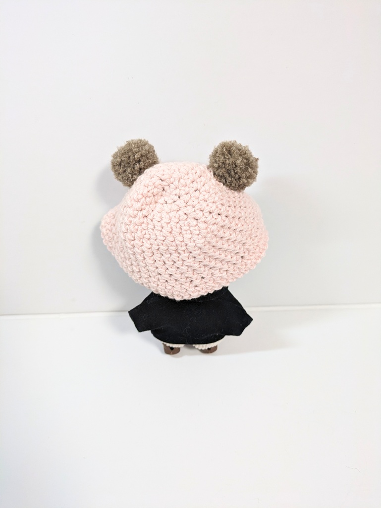 ぬい服10cm ぽんぽん耳のくまさんコットンハット『くま・ぱんだ』