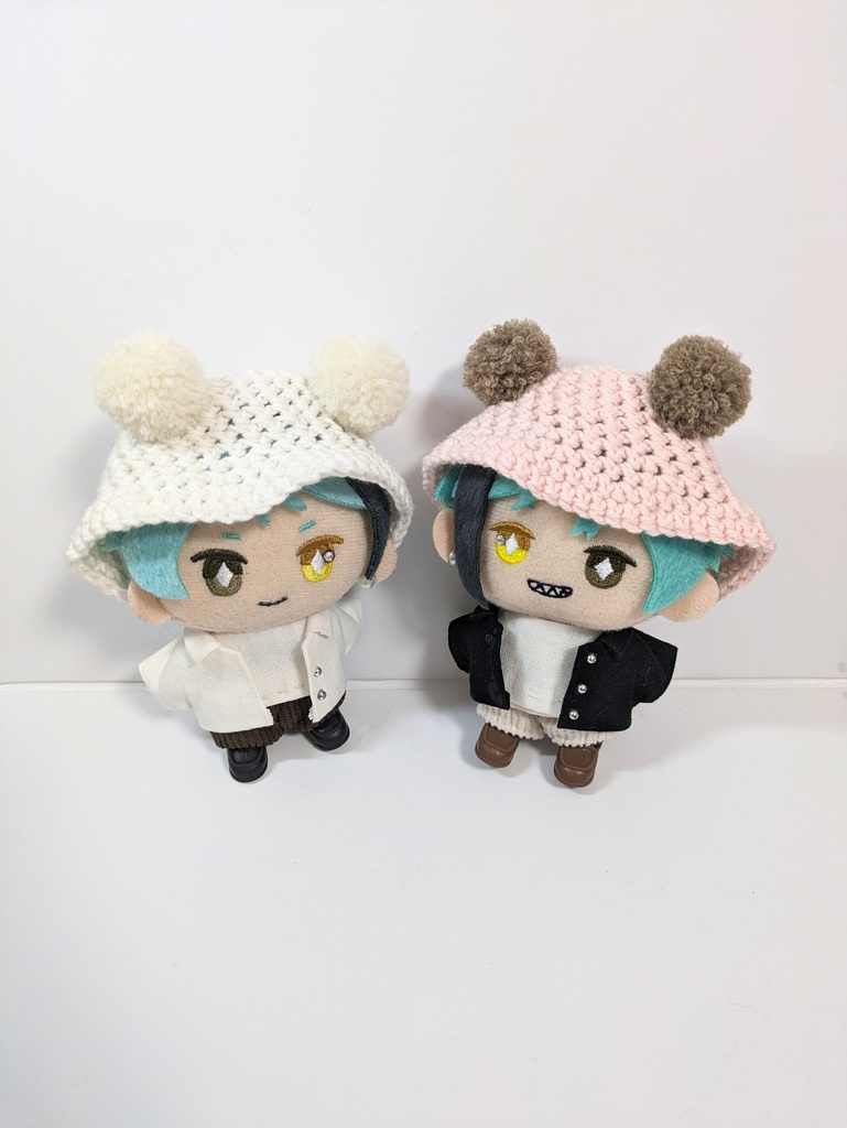 ぬい服10cm ぽんぽん耳のくまさんコットンハット『くま・ぱんだ』