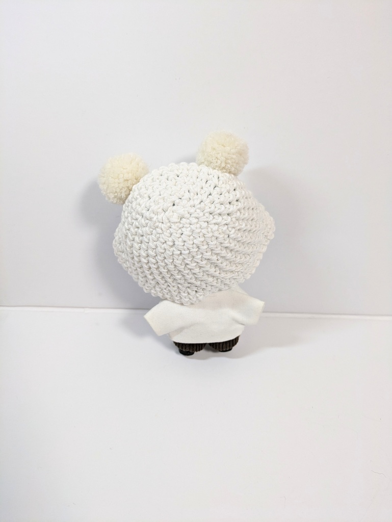 ぬい服10cm ぽんぽん耳のくまさんコットンハット『くま・ぱんだ』