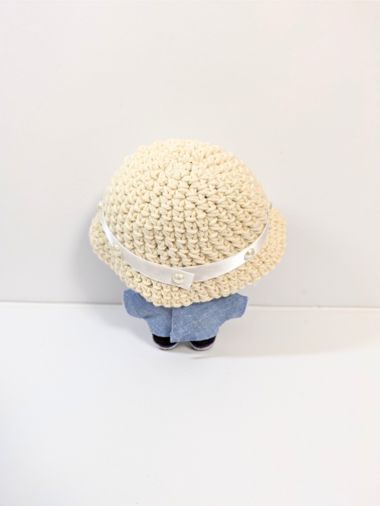 ぬい服10cm ネックレス風パールトップス&ハット