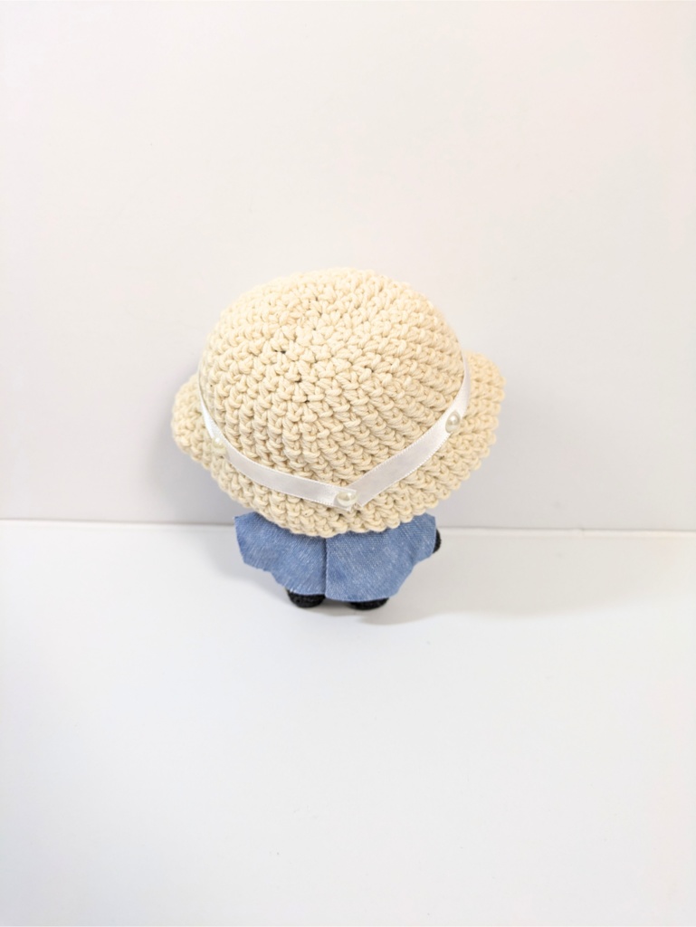 ぬい服10cm ネックレス風パールトップス&ハット