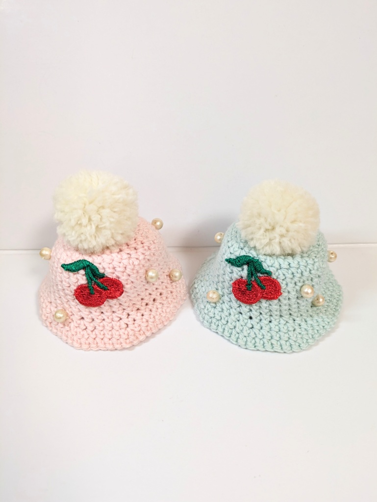 ぬい服10cm クリームソーダハット 水色・ピンク