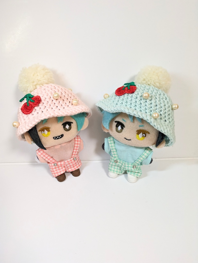 ぬい服10cm クリームソーダハット 水色・ピンク