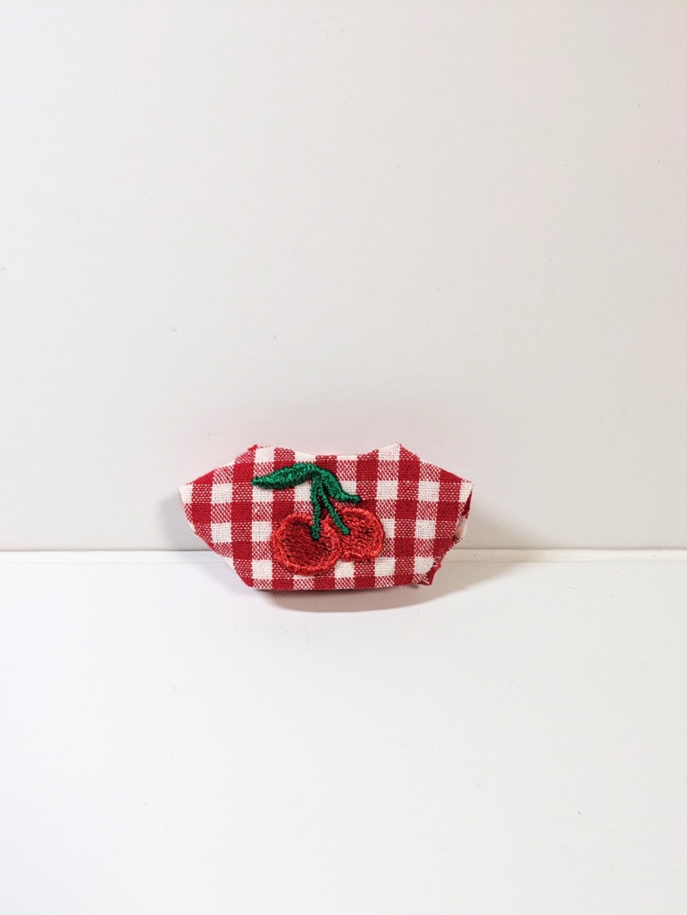 ぬい服10cm さくらんぼワッペントップス