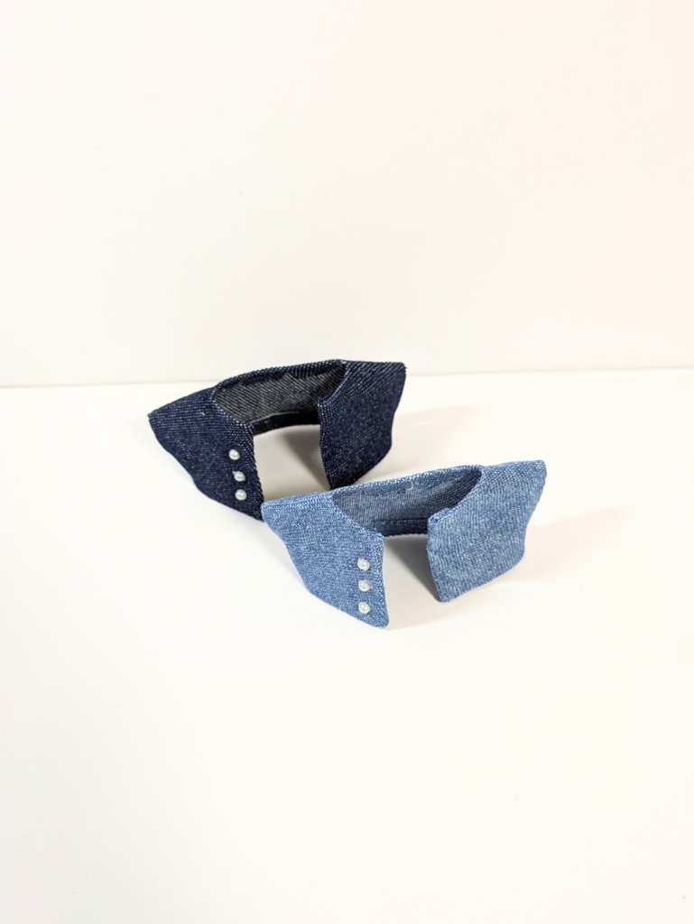 ぬい服10cm ノーカラーデニムジャケット