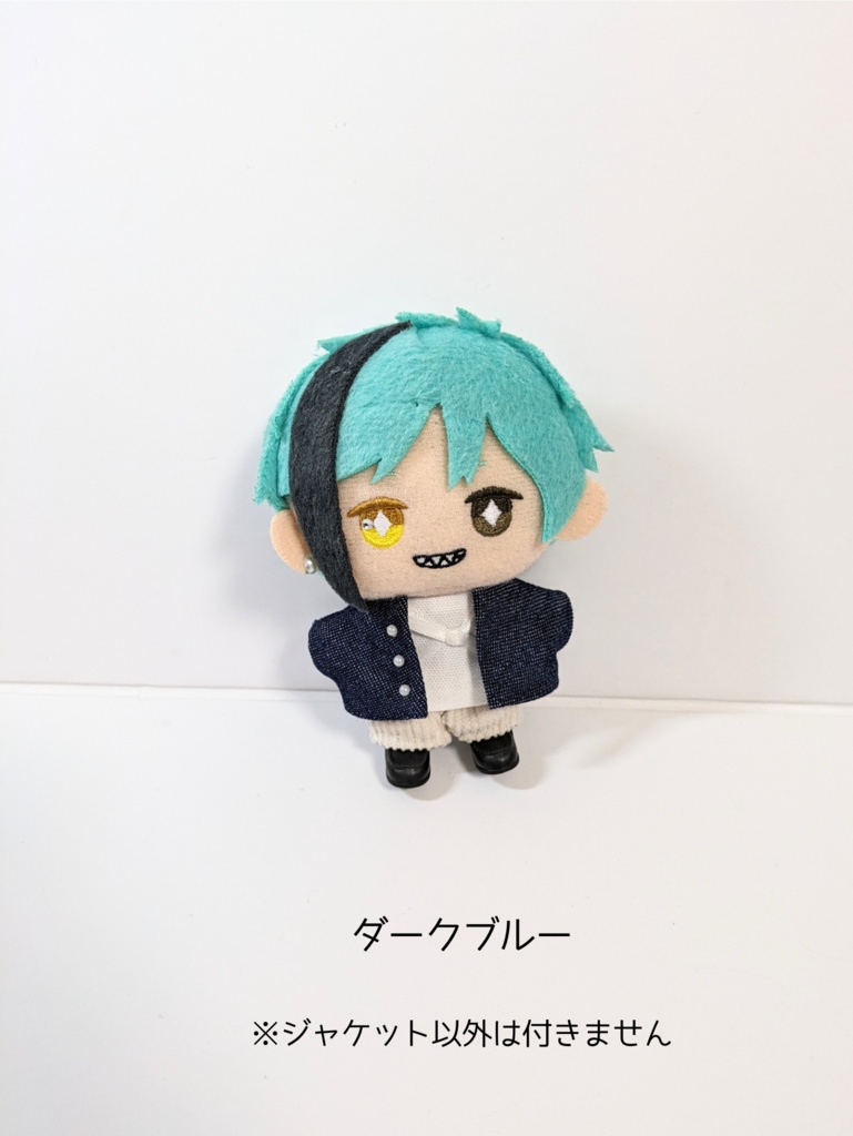 ぬい服10cm ノーカラーデニムジャケット