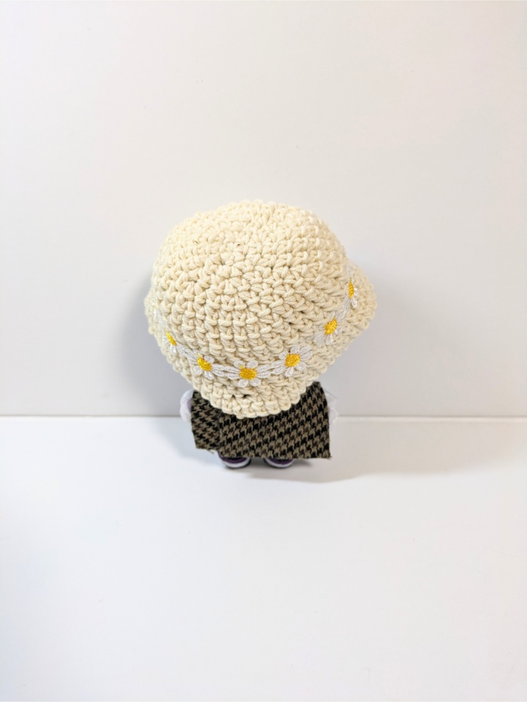 ぬい服10cm フラワーレースコットンハット