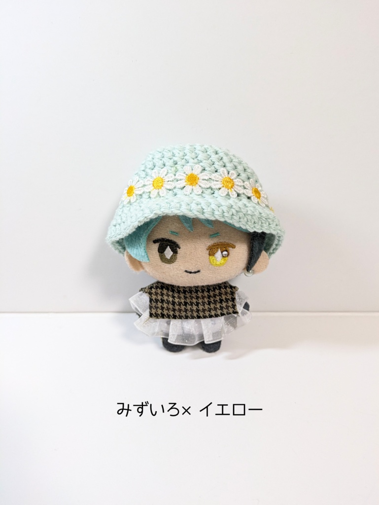 ぬい服10cm フラワーレースコットンハット