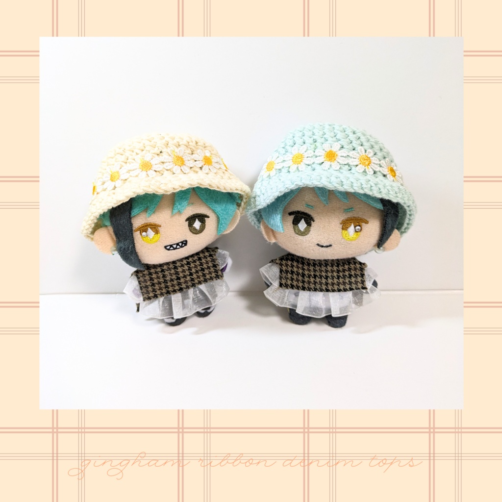 ぬい服10cm フラワーレースコットンハット
