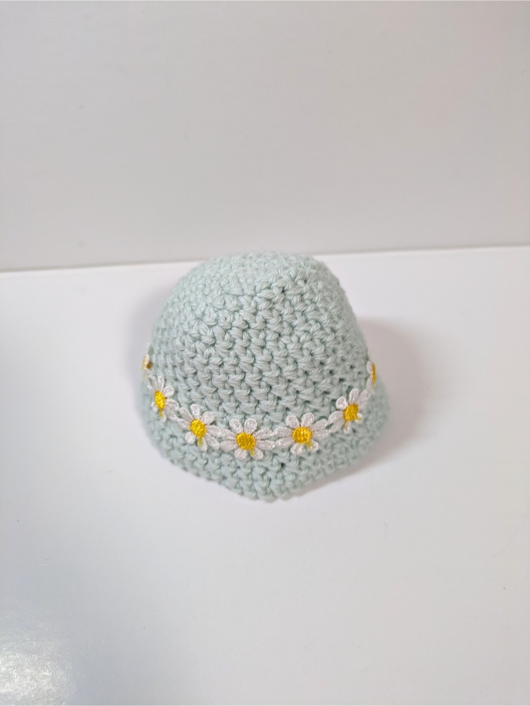 ぬい服10cm フラワーレースコットンハット