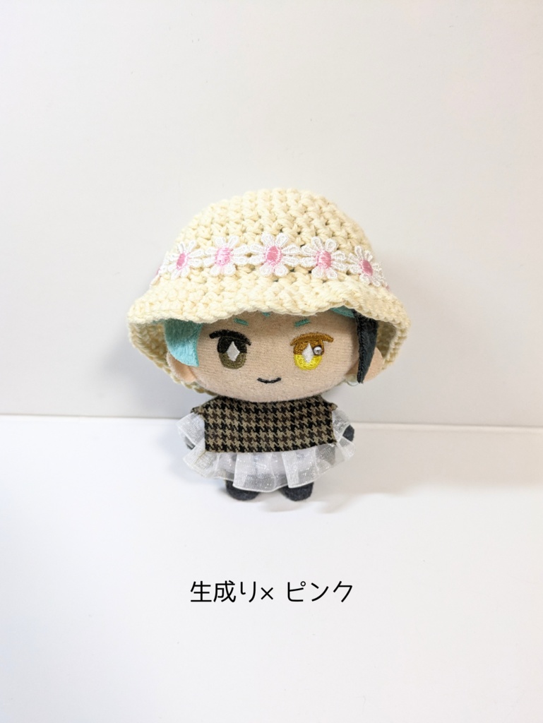 ぬい服10cm フラワーレースコットンハット