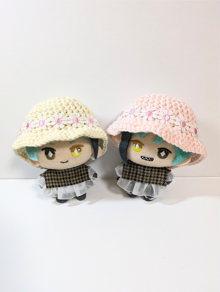 ぬい服10cm フラワーレースコットンハット