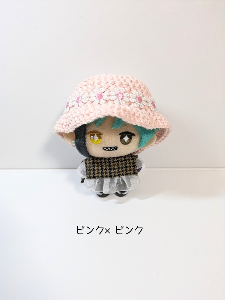 ぬい服10cm フラワーレースコットンハット