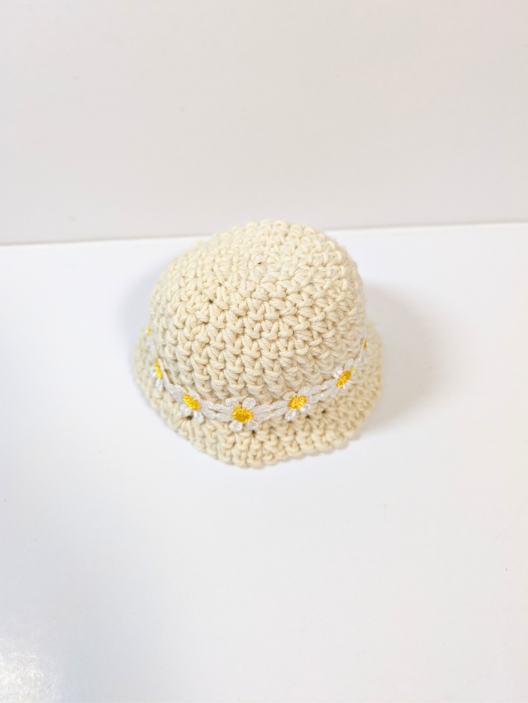 ぬい服10cm フラワーレースコットンハット