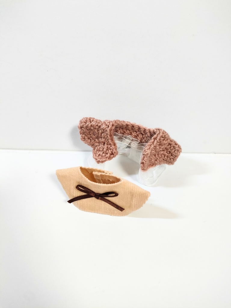 ぬい服10cm 萌え袖ゆるニットカーディガンセット