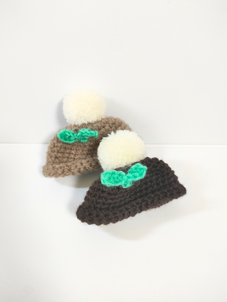 ぬい服10cm コーヒーフロートニット帽