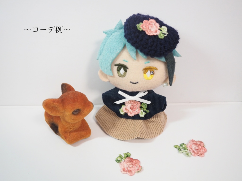 ぬい服10cm クラシカルフラワートップス