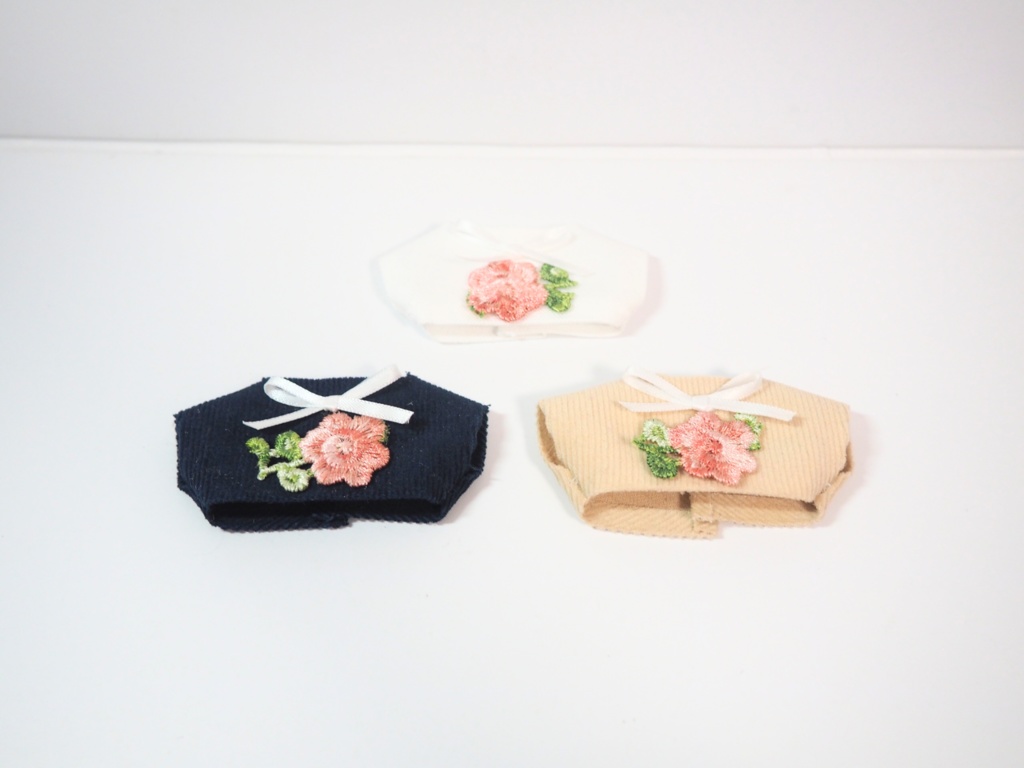 ぬい服10cm クラシカルフラワートップス