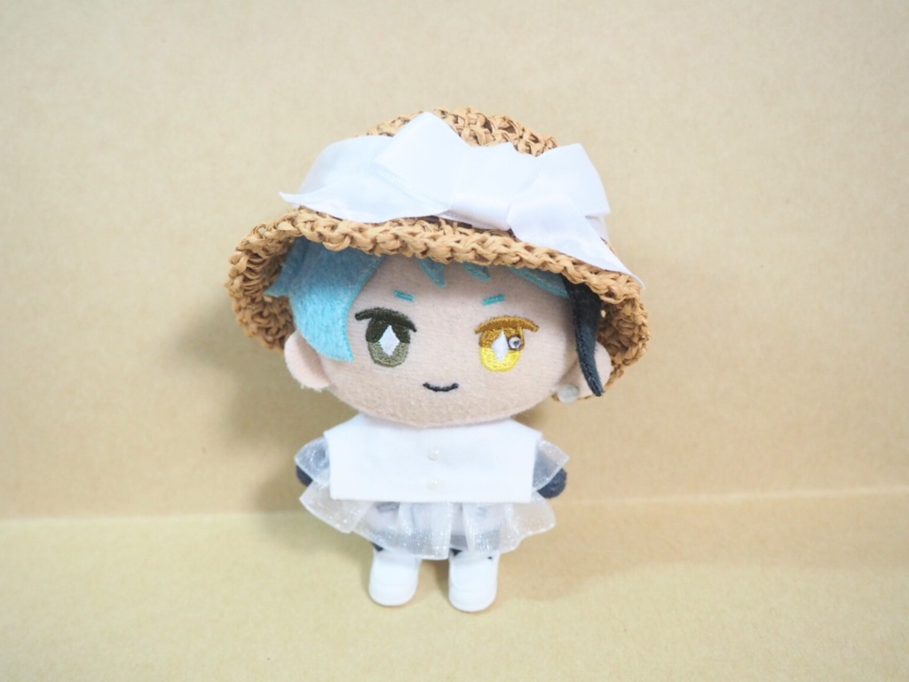 ぬい服10cm 夏のお嬢様セット「ホワイトトップス&リボンハット」