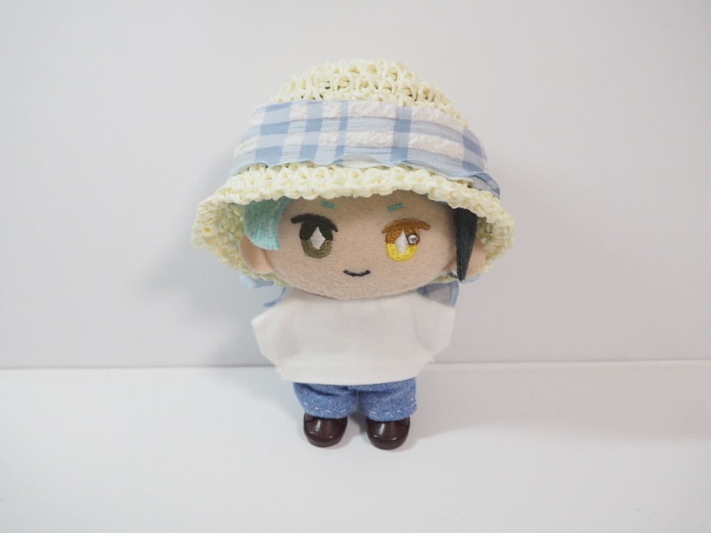 10cmぬい服 フリルリボン麦わら帽子 チェック柄(新版)