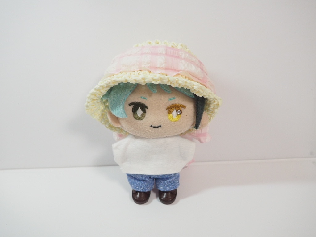 10cmぬい服 フリルリボン麦わら帽子 チェック柄(新版)