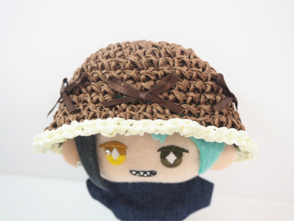 ミニリボン麦わら帽子 10cmぬいサイズ