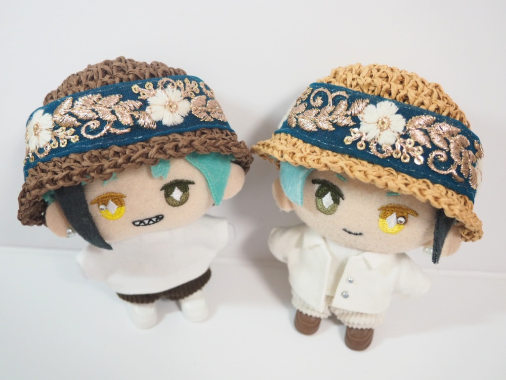 ぬいのインド刺繍麦わら帽子 10cmサイズ