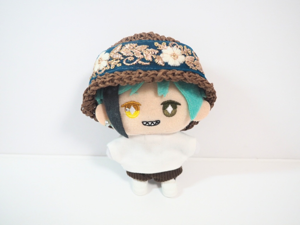 ぬいのインド刺繍麦わら帽子 10cmサイズ