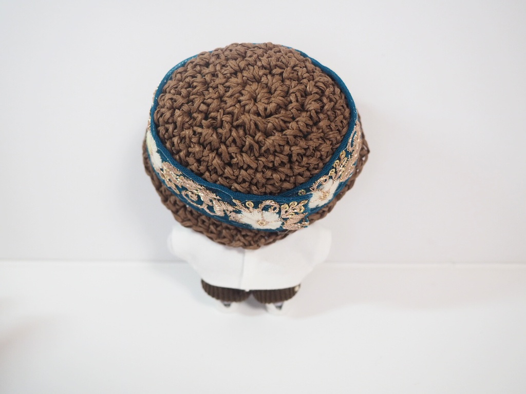 ぬいのインド刺繍麦わら帽子 10cmサイズ