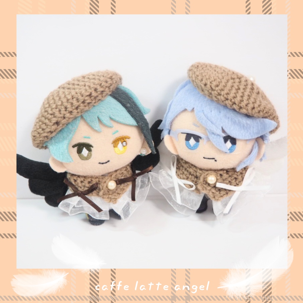 10cmぬい服 カフェラテ天使ケープ&ベレーセット