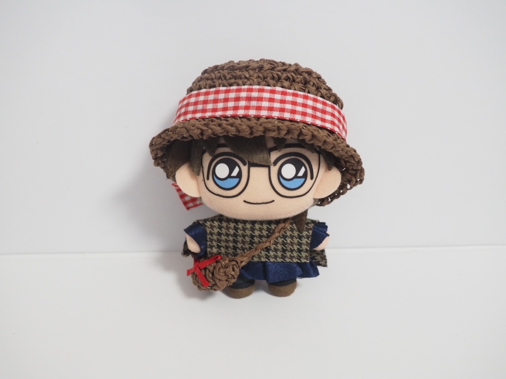 10cmぬい服 麦わら帽子&かごバッグセット「ギンガムチェック」